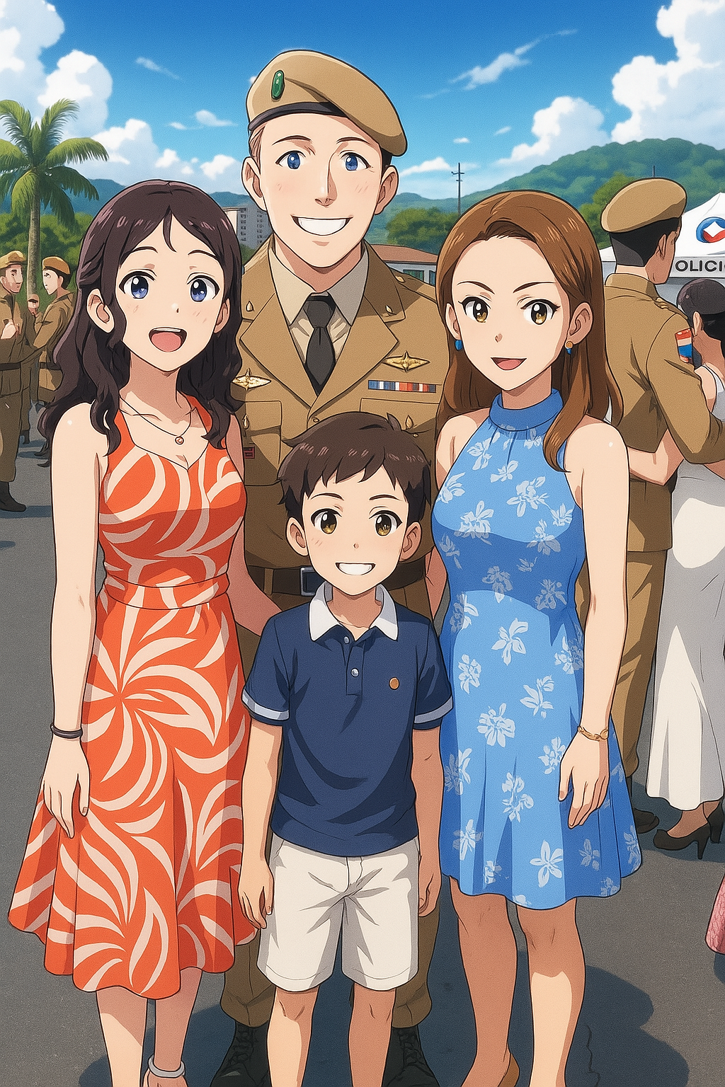 Nossa família em cartoon